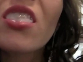 Cum girl public eating of the at and flashing restaurant this girls name please