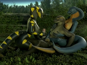 Snakes having fun in the woods animation by petruz and evilbanana