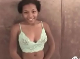 Young black girl gets talked into sucking off a fat old white guy