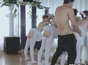 3 teen ballerinas on 1 big cock