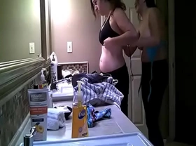 Big tits bathroom spycam