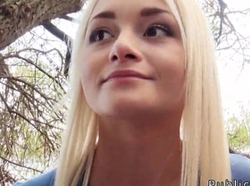 Russian blonde nurse banging in public