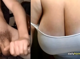 Omegle huge milf boobs on webcam